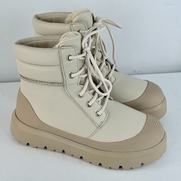 M6 W7 - UGG NEUMEL Hi Weather Hybrid All Gender - Brich/White pepper Boots - Picture 2 of 9